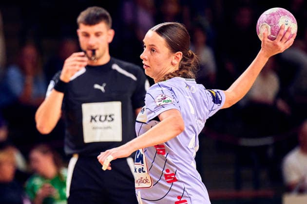 ANNA SOPHIA FRANZ (Rostock Dolphins, 03), GER, 2. Handball - Bundesliga Frauen, Fuechse Berlin vs. Rostocker HC (Rostock Dolphins), Saison 2026 27, 3. Spieltag, 12.09.2026, GER, 2. Handball - Bundesliga Frauen, Fuechse Berlin vs. Rostocker HC (Rostock Dolphins), Saison 2026 27, 3. Spieltag, 12.09.2026, Berlin
