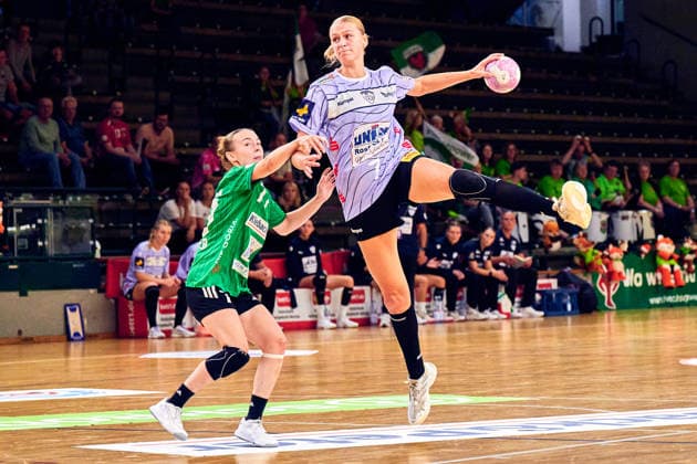 EMMA MIRABELL DUBRAU (Rostock Dolphins, 07), GER, 2. Handball - Bundesliga Frauen, Fuechse Berlin vs. Rostocker HC (Rostock Dolphins), Saison 2026 27, 3. Spieltag, 12.09.2026, GER, 2. Handball - Bundesliga Frauen, Fuechse Berlin vs. Rostocker HC (Rostock Dolphins), Saison 2026 27, 3. Spieltag, 12.09.2026, Berlin