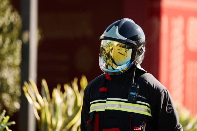 RECORD DATE NOT STATED 12th September 2026; Circuito de Madring, Madrid, Spain; Formula 1, Spanish Grand Prix, Qualifying Day; Helmeted Pitlane Fire Marshall MattxBenxStone