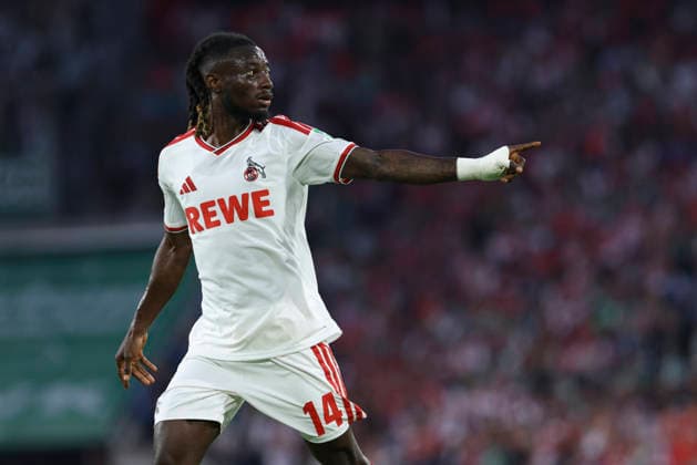 Gideon Mensah (1. FC Koeln) gestikuliert, Gestik waehrend des Spiels der 1. Bundesliga zwischen 1. FC Koeln und SV Werder Bremen, RheinEnergieStadion am 12. September 2026 in Koeln, Deutschland. (Foto von Oliver Kaelke DeFodi Images) +++ Gideon Mensah (1. FC Koeln) gestures during the Bundesliga match between 1. FC Koeln and SV Werder Bremen at RheinEnergieStadion on September 12, 2026 in Cologne, Germany. (Photo by Oliver Kaelke DeFodi Images) DFB DFL REGULATIONS PROHIBIT ANY USE OF PHOTOGRAPHS AS IMAGE SEQUENCES AND OR QUASI-VIDEO. (Photo by Oliver Kaelke DeFodi Images) - *** Gideon Mensah of 1. FC Köln gesturing during the Bundesliga match between 1. FC Köln and SV Werder Bremen, RheinEnergieStadion on September 12, 2026, in Cologne, Germany. Photo by Oliver Kaelke, DeFodi Images. Gideon Mensah of 1. FC Köln gestures during the Bundesliga match between 1. FC Köln and SV Werder Bremen at RheinEnergieStadion on September 12, 2026 in Cologne, Germany. Photo by Oliver Kaelke, DeFodi Images. DFB and DFL regulations prohibit any use of photographs as image sequences and or quasi-video. Photo by Oliver Kaelke, DeFodi Images
