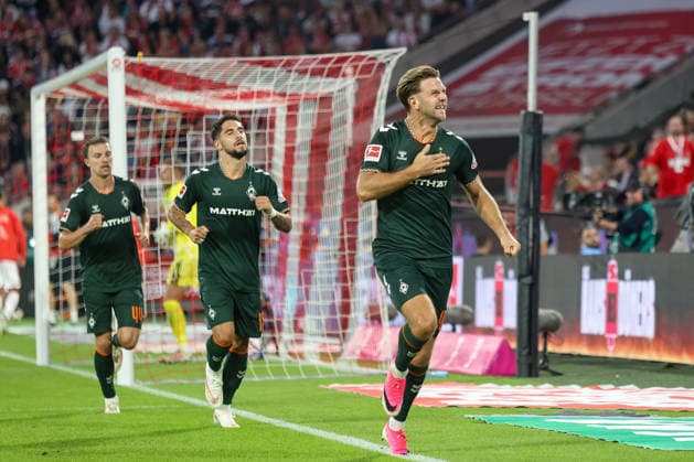 12.09.2026, GER, Fussball, Herren, Bundesliga , 1. Bundesliga, Saison 2026 2027, 1. FC Köln - SV Werder Bremen Niclas Füllkrug (SVW)Torjubel, jubelt nach seinem Treffer zum 1:1 *** September 12, 2026, Germany, Soccer, Men s, Bundesliga, 1. Bundesliga, 2026–2027 Season, 1. FC Köln vs. SV Werder Bremen, Niclas Füllkrug (SVW) celebrates his goal, which tied the score at 1–1 Copyright: xSvenxHanischx