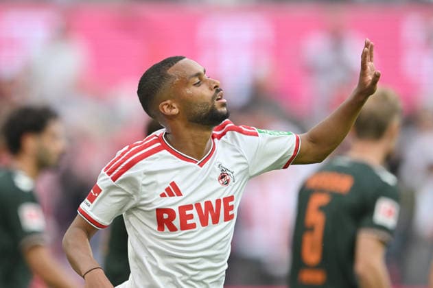 Jubel Linton Maina (1. FC Köln) nach seinem Tor zum 1:0, Fussball 1. Bundesliga, 3.Spieltag, 1. FC Koeln - SV Werder Bremen, am 12.09.2026 in Koeln Deutschland. DFL regulations prohibit any use of photographs as image sequences and or quasi-video Â *** Linton Maina of 1. FC Köln celebrates after scoring the 1-0 goal, Soccer 1 Bundesliga, Matchday 3, 1. FC Köln vs. SV Werder Bremen, on September 12, 2026, in Cologne, Germany. DFL regulations prohibit any use of photographs as image sequences and or quasi-video. Â