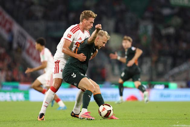 Sebastian Sebulonsen (1. FC Koeln) und Marco Gruell (SV Werder Bremen) gestikuliert, Gestik waehrend des Spiels der 1. Bundesliga zwischen 1. FC Koeln und SV Werder Bremen, RheinEnergieStadion am 12. September 2026 in Koeln, Deutschland. (Foto von Oliver Kaelke DeFodi Images) +++ Sebastian Sebulonsen (1. FC Koeln) und Marco Gruell (SV Werder Bremen) gestures during the Bundesliga match between 1. FC Koeln and SV Werder Bremen at RheinEnergieStadion on September 12, 2026 in Cologne, Germany. (Photo by Oliver Kaelke DeFodi Images) DFB DFL REGULATIONS PROHIBIT ANY USE OF PHOTOGRAPHS AS IMAGE SEQUENCES AND OR QUASI-VIDEO. (Photo by Oliver Kaelke DeFodi Images) - *** Sebastian Sebulonsen of 1. FC Köln and Marco Gruell of SV Werder Bremen gesturing during the Bundesliga match between 1. FC Köln and SV Werder Bremen at RheinEnergieStadion on September 12, 2026, in Cologne, Germany Photo by Oliver Kaelke, DeFodi Images: Sebastian Sebulonsen of 1. FC Köln and Marco Gruell of SV Werder Bremen gesturing during the Bundesliga match between 1. FC Köln and SV Werder Bremen at RheinEnergieStadion on September 12, 2026 in Cologne, Germany. Photo by Oliver Kaelke, DeFodi Images. DFB and DFL regulations prohibit any use of photographs as image sequences and or quasi-video. Photo by Oliver Kaelke, DeFodi Images.