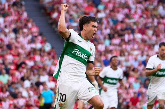Athletic Club de Bilbao v Elche CF - LaLiga EA Sports BILBAO, SPAIN - SEPTEMBER 12: Facundo Buonanotte of Elche CF celebrates after scoring his team s first goal during the LaLiga EA Sports 2026 27 match between Athletic Club de Bilbao and Elche CF at San Mames Stadium, on September 12, 2026 in Bilbao, Spain. (Photo by Marcos Calvo Photo Players Images Magara Press) Bilbao Estadio de San Mames Spain Copyright: xMarcosxCalvox