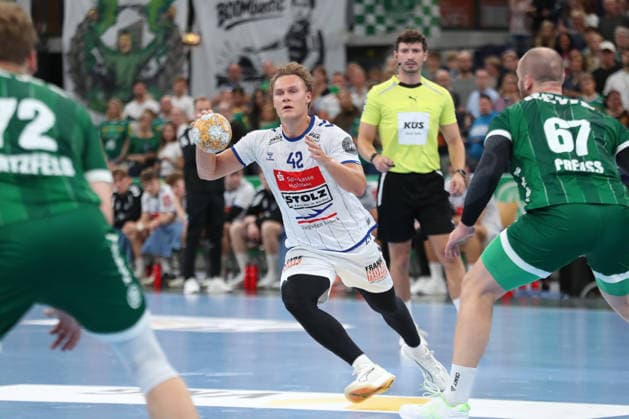 Handball, HBL2: SC DHfK Leipzig - VfL Lübeck-Schwartau; 12.09.2026 Einar Nickelsen (42, Lübeck-Schwartau). Handball, 2. Bundesliga, Saison 2026 2027, 3. Spieltag: SC DHfK Leipzig vs. VfL Lübeck-Schwartau am 12.09.2026 in der Quarterback Immobilien Arena Leipzig. Copyright: xBEAUTIFULxSPORTS JanxKaeferx