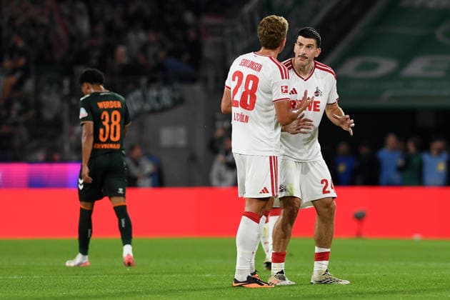 Sebastian Sebulonsen (1. FC Koeln) und Luka Lochoshvili (1. FC Koeln) gestikuliert, gestik waehrend des Spiels der 1. Bundesliga zwischen 1. FC Koeln und SV Werder Bremen, RheinEnergieStadion am 12. September 2026 in Koeln, Deutschland. (Foto von Ralf Treese DeFodi Images) +++ Sebastian Sebulonsen (1. FC Koeln) und Luka Lochoshvili (1. FC Koeln) gestures during the Bundesliga match between 1. FC Koeln and SV Werder Bremen at RheinEnergieStadion on September 12, 2026 in Cologne, Germany. (Photo by Ralf Treese DeFodi Images) DFB DFL REGULATIONS PROHIBIT ANY USE OF PHOTOGRAPHS AS IMAGE SEQUENCES AND OR QUASI-VIDEO. (Photo by Ralf Treese DeFodi Images) - *** Sebastian Sebulonsen of 1. FC Köln and Luka Lochoshvili of 1. FC Köln gesturing during the Bundesliga match between 1. FC Köln and SV Werder Bremen at RheinEnergieStadion on September 12, 2026, in Cologne, Germany. Photo by Ralf Treese, DeFodi Images. Sebastian Sebulonsen of 1. FC Köln and Luka Lochoshvili of 1. FC Köln gesturing during the Bundesliga match between 1. FC Köln and SV Werder Bremen at RheinEnergieStadion on September 12, 2026 in Cologne, Germany. Photo by Ralf Treese, DeFodi Images. DFB and DFL regulations prohibit any use of photographs as image sequences and or quasi-video. Photo by Ralf Treese, DeFodi Images.