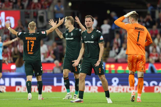 Olivier Deman (SV Werder Bremen) gestikuliert, Gestik waehrend des Spiels der 1. Bundesliga zwischen 1. FC Koeln und SV Werder Bremen, RheinEnergieStadion am 12. September 2026 in Koeln, Deutschland. (Foto von Oliver Kaelke DeFodi Images) +++ Olivier Deman (SV Werder Bremen) gestures during the Bundesliga match between 1. FC Koeln and SV Werder Bremen at RheinEnergieStadion on September 12, 2026 in Cologne, Germany. (Photo by Oliver Kaelke DeFodi Images) DFB DFL REGULATIONS PROHIBIT ANY USE OF PHOTOGRAPHS AS IMAGE SEQUENCES AND OR QUASI-VIDEO. (Photo by Oliver Kaelke DeFodi Images) - *** Olivier Deman of SV Werder Bremen gesturing during the Bundesliga 1 match between 1. FC Köln and SV Werder Bremen, RheinEnergieStadion on September 12, 2026, in Cologne, Germany. Photo by Oliver Kaelke, DeFodi Images. Olivier Deman of SV Werder Bremen gestures during the Bundesliga match between 1. FC Köln and SV Werder Bremen at RheinEnergieStadion on September 12, 2026 in Cologne, Germany. Photo by Oliver Kaelke, DeFodi Images. DFB and DFL regulations prohibit any use of photographs as image sequences and or quasi-video. Photo by Oliver Kaelke, DeFodi Images.