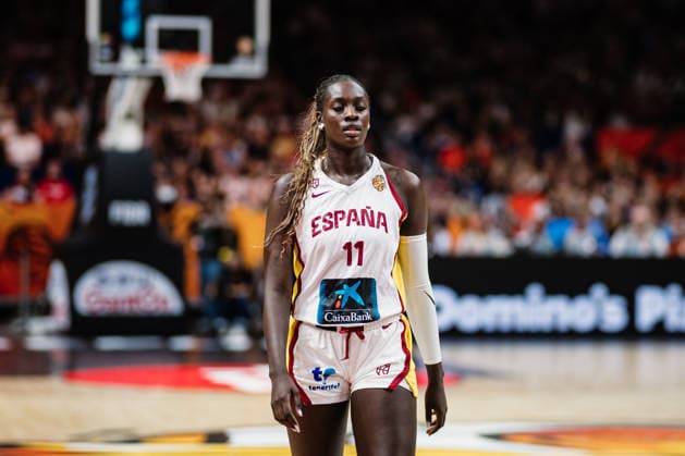 FIBA Women™s Basketball World Cup 2026: Spanien vs. USA, 12.09.2026 Awa Fam (Spanien, 11); Basketball, FIBA Women™s Basketball World Cup 2026, Final Phase, Halbfinale: Spanien vs. USA am 12.09.2026 in der Uber Arena, Berlin Copyright: xBEAUTIFULxSPORTS Tonhäuserx