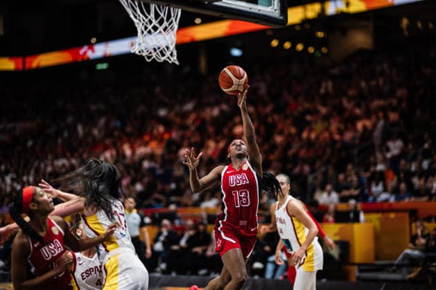 FIBA Women™s Basketball World Cup 2026: Spanien vs. USA, 12.09.2026 Jackie Young (USA, 13); Basketball, FIBA Women™s Basketball World Cup 2026, Final Phase, Halbfinale: Spanien vs. USA am 12.09.2026 in der Uber Arena, Berlin Copyright: xBEAUTIFULxSPORTS Tonhäuserx