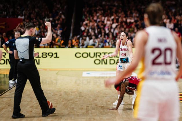 FIBA Women™s Basketball World Cup 2026: Spanien vs. USA, 12.09.2026 Iyana Martin (Spanien, 44) überrascht; Basketball, FIBA Women™s Basketball World Cup 2026, Final Phase, Halbfinale: Spanien vs. USA am 12.09.2026 in der Uber Arena, Berlin Copyright: xBEAUTIFULxSPORTS Tonhäuserx