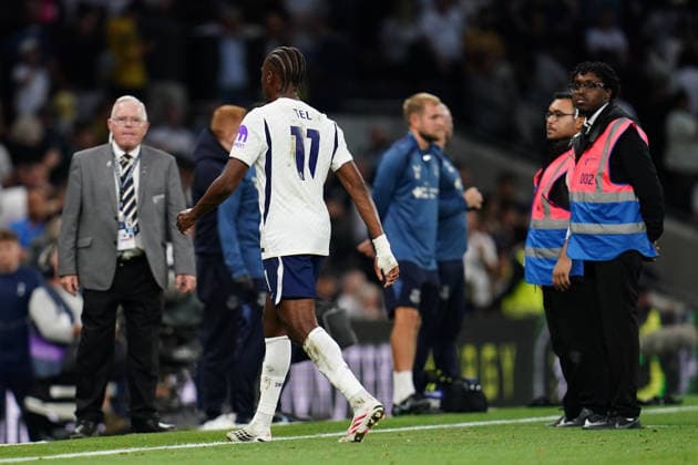 Premier League: Tottenham Hotspur v Everton Mathys Tel of Tottenham Hotspur at full time during the Premier League match Tottenham Hotspur vs Everton at Tottenham Hotspur Stadium, London, United Kingdom on 12 September 2026 (Photo by Harvey Murphy News Images) Copyright: xHarveyxMurphy NewsxImagesx