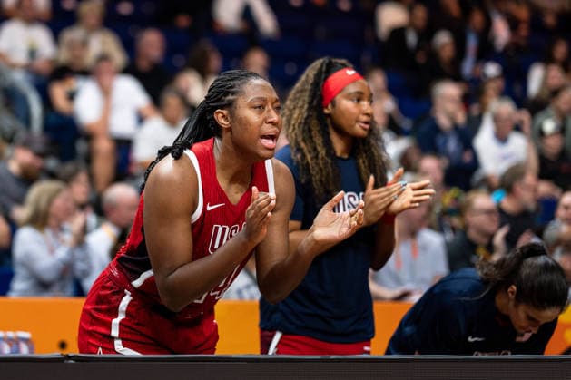 Aliyah Boston (USA, 14) jubelt Jubel, GER, Spanien vs. USA, Basketball, FIBA Women s World Cup 2026, Halbfinale, 12.09.2026 GER, Spanien vs. USA, Basketball, FIBA Women s World Cup 2026, Halbfinale, 12.09.2026 Berlin Copyright: xEibner-Pressefoto MaxxVincenx EP_MVN