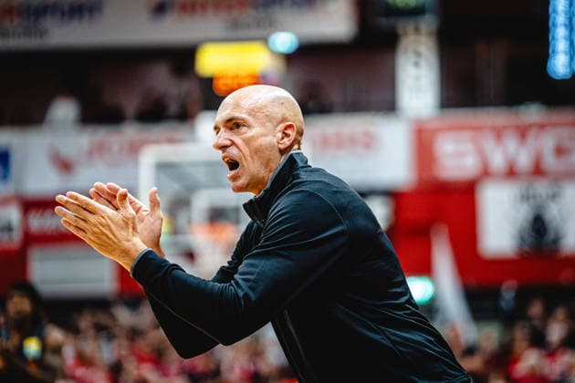 12.09.2026, xhfmx, Basketball BBL Pokal, Giessen 46ers - Chemnitz 99ers Rodrigo Pastore (Coach Chemnitz 99ers) Giessen