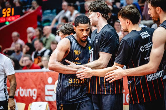 12.09.2026, xhfmx, Basketball BBL Pokal, Giessen 46ers - Chemnitz 99ers Nighael Ceaser (Chemnitz 99ers, 22) Giessen