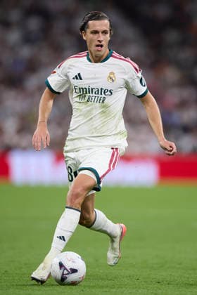 Alvaro Carreras (Real Madrid CF) controls the ball during the LaLiga EA Sports match between Real Madrid CF and Rayo Vallecano de Madrid at Estadio Santiago BernabÃ u on September 12, 2026 in Madrid, Spain. (Photo by Manu Reino DeFodi Images) - *** Alvaro Carreras of Real Madrid CF controls the ball during the LaLiga EA Sports match between Real Madrid CF and Rayo Vallecano de Madrid at Estadio Santiago Bernabéu on September 12, 2026, in Madrid, Spain. Photo by Manu Reino, DeFodi Images