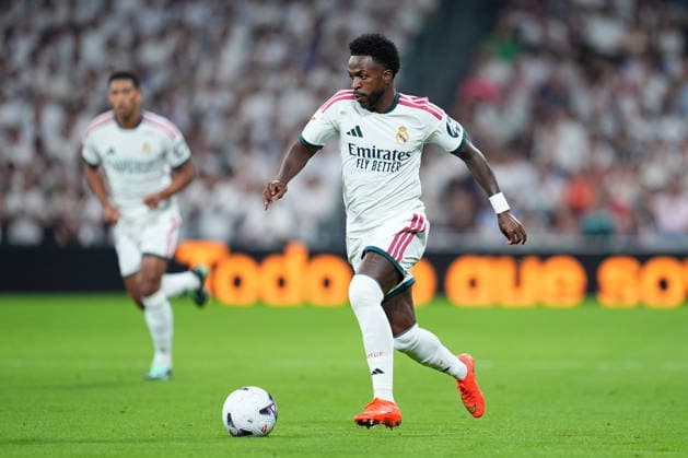 September 12, 2026, Madrid, Madrid, Spain: Vinicius Junior of Real Madrid CF runs with the ball during the Spanish League, LaLiga EA Sports, football match played between Real Madrid and Rayo Vallecano at Bernabeu stadium on September 12, 2026, in Madrid, Spain. Madrid Spain - ZUMAa181 20260912_zaa_a181_281 Copyright: xDennisxAgyemanx