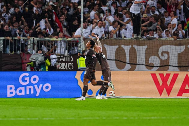 Torjubel FC St. Pauli nach Tor zum 1:0 Joel Chima Fujita (FC St. Pauli, 16) GER, FC St. Pauli vs. VfL Wolfsburg, Fussball, 2. Bundesliga, Spieltag 05, Saison 2026 2027, 12.09.2026 DFL REGULATIONS PROHIBIT ANY USE OF PHOTOGRAPHS AS IMAGE SEQUENCES AND OR QUASI-VIDEO GER, FC St. Pauli vs. VfL Wolfsburg, Fussball, 2. Bundesliga, Spieltag 05, Saison 2026 2027, 12.09.2026 Hamburg *** FC St. Pauli celebrates after scoring the 1-0 goal by Joel Chima Fujita, FC St. Pauli, 16 GER, FC St. Pauli vs. VfL Wolfsburg, soccer, 2. Bundesliga, Matchday 5, 2026–2027 season, September 12, 2026 DFL regulations prohibit any use of photographs as image sequences and or quasi-video GER, FC St. Pauli vs. VfL Wolfsburg, soccer, 2. Bundesliga, Matchday 05, 2026–2027 season, September 12, 2026, Hamburg Copyright: xEibner-Pressefoto MarcelxvonxFehrnx EP_MFN