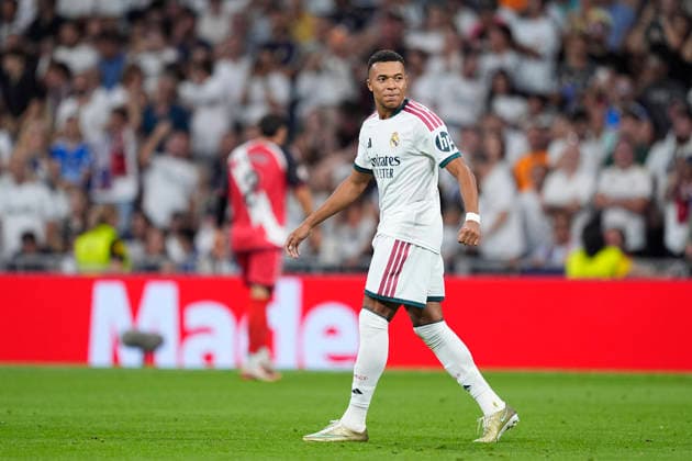September 12, 2026, Madrid, Madrid, Spain: Kylian Mbappe of Real Madrid CF celebrates after scoring his team s first goal during the Spanish League, LaLiga EA Sports, football match played between Real Madrid and Rayo Vallecano at Bernabeu stadium on September 12, 2026, in Madrid, Spain. Madrid Spain - ZUMAa181 20260912_zaa_a181_286 Copyright: xOscarxJ.xBarrosox