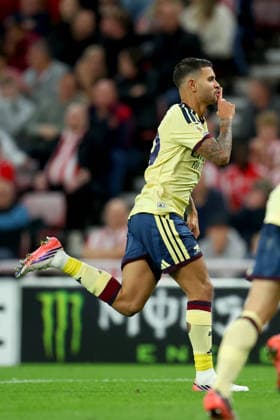 Sunderland v Arsenal FC - Premier League 2026 27 SUNDERLAND, ENGLAND - SEPTEMBER 12 Bruno Guimaraes of Arsenal celebrates 1st goal during the Premier League 2026 27 match between Sunderland and Arsenal FC at Stadium of Light on September 12, 2026 in Sunderland, England. Sunderland Stadium of Light England United Kingdom Copyright: xAllstarxPicturexLibraryxLtdx