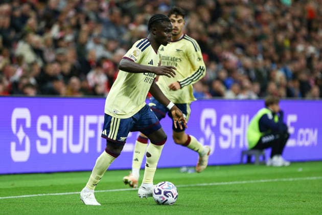 Stadium of Light SUNDERLAND, ENGLAND, SEPTEMBER 12: Bukayo Saka of Arsenal FC dribbles the ball during a Premier League 2026-27 Match between Sunderland AFC and Arsenal FC at the Stadium of Light on September 12, 2026 in Sunderland, England. (Photo by Zach Forster Sports Press Photo) (Zach Forster Sports Press Photo SPP)  Copyright: xZachxForster SportsxPressxPhotox xSPPx Sportspressphoto_SPR229226