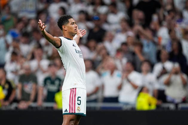 September 12, 2026, Madrid, Madrid, Spain: Jude Bellingham of Real Madrid CF celebrates after scoring his team s third goal during the Spanish League, LaLiga EA Sports, football match played between Real Madrid and Rayo Vallecano at Bernabeu stadium on September 12, 2026, in Madrid, Spain. Madrid Spain - ZUMAa181 20260912_zaa_a181_310 Copyright: xOscarxJ.xBarrosox