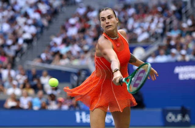 US Open tennis tournament - Day 14 Aryna Sabalenka of Belarus in action against Elena Rybakina of Kazakhstan during the Women’s Singles Finals of the US Open Tennis Championships in Flushing Meadows, New York, USA, 12 September 2026. FLUSHING MEADOWS NEW YORK United States  Copyright: xSARAHxYENESELx