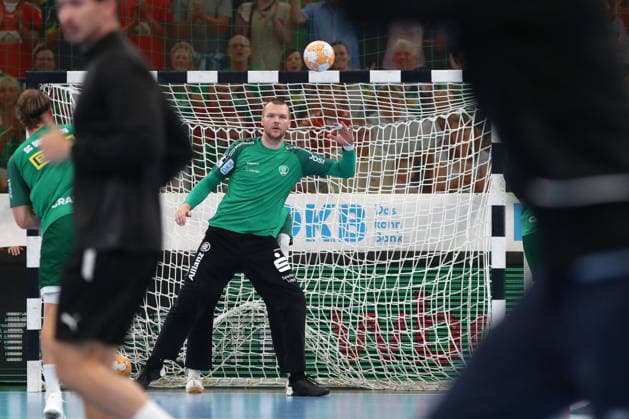 Handball, HBL2: SC DHfK Leipzig - VfL Lübeck-Schwartau; 12.09.2026 Torwart Tomas Mrkva (16, SC DHfK Leipzig) während der Erwärmung. Handball, 2. Bundesliga, Saison 2026 2027, 3. Spieltag: SC DHfK Leipzig vs. VfL Lübeck-Schwartau am 12.09.2026 in der Quarterback Immobilien Arena Leipzig. Copyright: xBEAUTIFULxSPORTS JanxKaeferx
