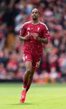 Liverpool v Fulham - Premier League 2026 27 LIVERPOOL, ENGLAND - SEPTEMBER 12: Bradley Barcola of Liverpool in action during the Premier League 2026 27 match between Liverpool FC and Fulham at Anfield on September 12, 2026 in Liverpool, England. Bradley Barcola Liverpool Anfield England United Kingdom Copyright: xVisionhausx 776515686