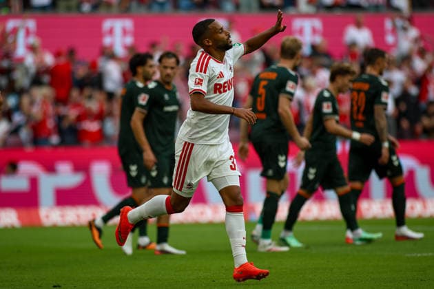 12.09.2026, GER, Fussball, Herren, Bundesliga , 1. Bundesliga, Saison 2026 2027, 1. FC Köln - SV Werder Bremen Linton Maina (KOE) Torjubel, jubelt nach seinem Treffer zum 1:0 *** September 12, 2026, GER, Soccer, Men s, Bundesliga, 1. Bundesliga, 2026–2027 Season, 1. FC Köln vs. SV Werder Bremen, Linton Maina (KOE) celebrates his goal, cheering after scoring the 1–0 goal Copyright: xSvenxHanischx
