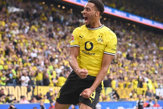 Felix NMECHA (DO) jubelt nach seinem Tor zum 3-0, Jubel, jubeln, Freude, cheers, Fussball 1. Bundesliga, 3.Spieltag, matchday3, Spieltag3, Borussia Dortmund (DO) - SC Paderborn (PB) 3-0 am 12.09.2026 in Dortmund Deutschland. DFL regulations prohibit any use of photographs as image sequences and or quasi-video Â *** Felix NMECHA DO celebrates after scoring the 3-0 goal; celebration, cheering, joy, cheers, Soccer 1. Bundesliga, Matchday 3, matchday3, Spieltag3, Borussia Dortmund vs. SC Paderborn 3–0 on September 12, 2026, in Dortmund, Germany. DFL regulations prohibit any use of photographs as image sequences and or quasi-video.