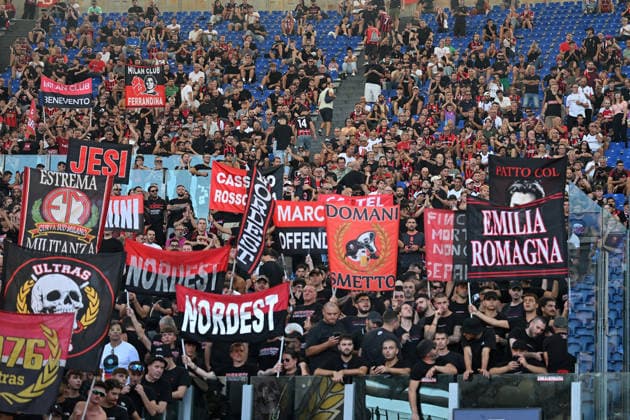 Soccer, Serie A match , Lazio v Milan Milan fans during the Serie A match between Lazio v Milan at Olympic stadium. Rome (Italy), September 12h, 2026 Imago-Images Emmefoto Copyright: xImago-Images Emmefotox