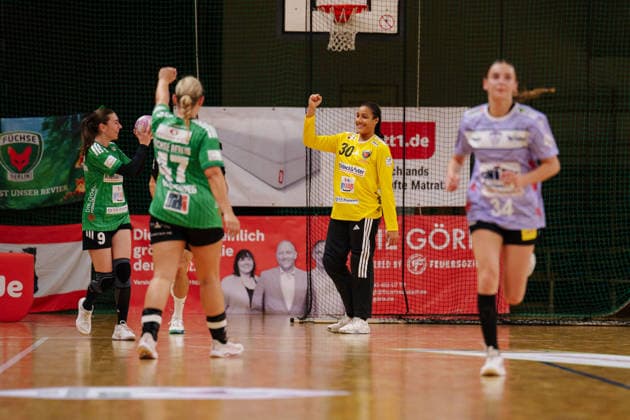 2. Alsco Handball Bundesliga Frauen - 3. Spieltag: Füchse Berlin - Rostocker Handball Club Mercy Hacker (Füchse Berlin, 30) ballt die Faust am 12.09.2026 in der Sporthalle Charlottenburg, Berlin (Berlin) Berlin Sporthalle Charlottenburg Berlin Deutschland