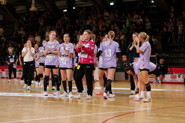 2. Alsco Handball Bundesliga Frauen - 3. Spieltag: Füchse Berlin - Rostocker Handball Club Rostocker Handball Club nach der Niederlage 12.09.2026 in der Sporthalle Charlottenburg, Berlin (Berlin) Berlin Sporthalle Charlottenburg Berlin Deutschland