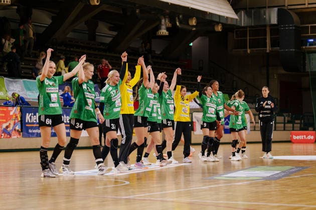 2. Alsco Handball Bundesliga Frauen - 3. Spieltag: Füchse Berlin - Rostocker Handball Club Füchse Berlin jubeln über Sieg am 12.09.2026 in der Sporthalle Charlottenburg, Berlin (Berlin) Berlin Sporthalle Charlottenburg Berlin Deutschland