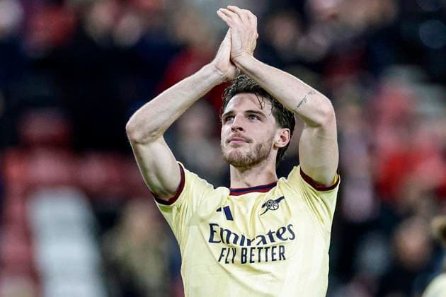 Sunderland v Arsenal Premier League Declan Rice of Arsenal celebrates at full time during the Premier League match at the Stadium of Light, Sunderland 12 09 2026 UK Newspapers OUT Copyright: xJamiexJohnstonx FIL-23936-0127