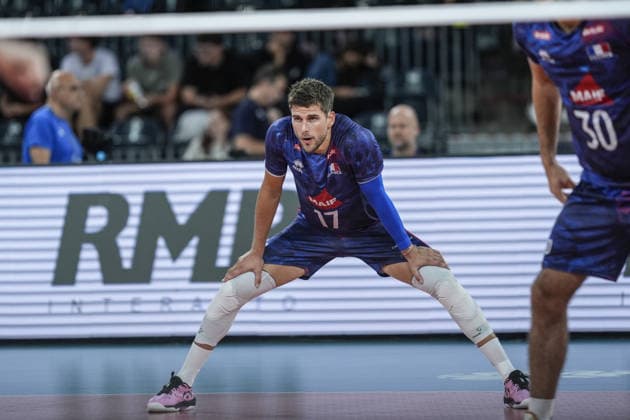 Turkiye v France - CEV EuroVolley 2026 Men CLUJ-NAPOCA, ROMANIA - SEPTEMBER 12: France’s Trevor Clevenot (17) plays during the CEV EuroVolley 2026 Pool D match between Turkiye and France at BT Arena in Cluj-Napoca, Romania, on September 12, 2026. Osmancan Gurdogan Anadolu Cluj Romania. Editorial use only. Please get in touch for any other usage.  Copyright: x2026xAnadoluxOsmancanxGurdoganx