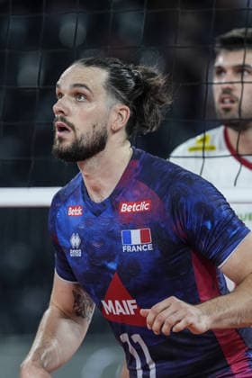 Turkiye v France - CEV EuroVolley 2026 Men CLUJ-NAPOCA, ROMANIA - SEPTEMBER 12: France’s Antoine Brizard plays during the CEV EuroVolley 2026 Pool D match between Turkiye and France at BT Arena in Cluj-Napoca, Romania, on September 12, 2026. Osmancan Gurdogan Anadolu Cluj Romania. Editorial use only. Please get in touch for any other usage.  Copyright: x2026xAnadoluxOsmancanxGurdoganx