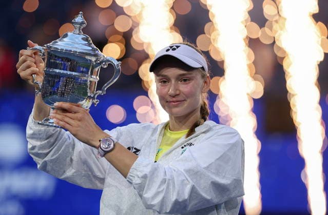 US Open tennis tournament - Day 14 Elena Rybakina of Kazakhstan poses with the Champions trophy after winning the Women’s Singles Finals of the US Open Tennis Championships in Flushing Meadows, New York, USA, 12 September 2026. FLUSHING MEADOWS NEW YORK United States  Copyright: xSARAHxYENESELx