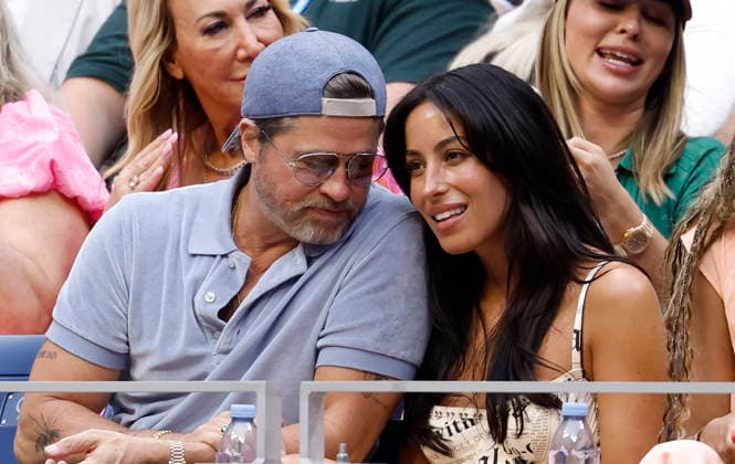 Actor Brad Pitt and his girlfriend Ines de Ramon watch the Women s Finals match in Arthur Ashe Stadium at the 2026 US Open Tennis Championship at the USTA Billie Jean King National Tennis Center in New York City on Saturday, September 12, 2026.  NYP20260912654 JOHNxANGELILLO