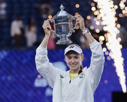 Elena Rybakina (KAZ), Siegerehrung, Praesentation, US Open Championships, Billie Jean King National Tennis Center, Flushing Meadows, New York, USA . Copyright: xJuergenxHasenkopfx