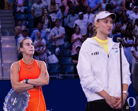 September 12, 2026: Aryna Sabalenka during the trophy ceremony after being defeated by Elena Rybakina (KAZ) in the WomenÃ¢â‚¬â ¢s Finals at the US Open on September 12, 2026, held at the USTA Billie Jean King National Tennis Center in New York City. CSM New York City USA - ZUMAc04_ 20260912_zma_c04_372 Copyright: xBerniexHaleyx