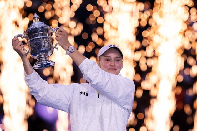 September 12, 2026: Elena Rybakina (KAZ) during the trophy ceremony after defeating Aryna Sabalenka in the WomenÃ¢â‚¬â ¢s Finals at the US Open on September 12, 2026, held at the USTA Billie Jean King National Tennis Center in New York City. CSM New York City USA - ZUMAc04_ 20260912_zma_c04_369 Copyright: xBerniexHaleyx