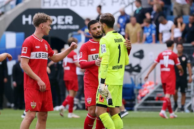 12.09.26 TSG 1899 Hoffenheim - VfB Stuttgart Deutschland, Sinsheim, 12.09.2026, Fussball, Bundesliga, Saison 2026 2027, TSG 1899 Hoffenheim - VfB Stuttgart: v.l. Deniz Undav (VfB Stuttgart), Oliver Baumann (TSG 1899 Hoffenheim). *** September 12, 2026 TSG 1899 Hoffenheim vs. VfB Stuttgart Germany, Sinsheim, September 12, 2026, Soccer, Bundesliga, 2026–2027 Season, TSG 1899 Hoffenheim vs. VfB Stuttgart; from left: Deniz Undav (VfB Stuttgart), Oliver Baumann (TSG 1899 Hoffenheim)