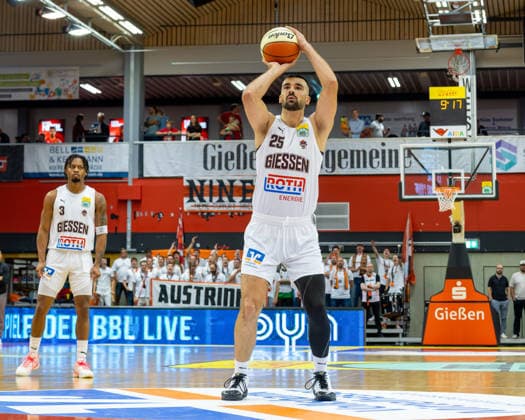 Viktor Kovacevic (GIESSEN 46ers, 25), Giessen 46ers vs. Niners Chemnitz, Basketball, Netto BBL Pokal, DBB Pokal, 1. Spieltag, Spielzeit 2026 2027, 12.09.2026 Giessen 46ers vs. Niners Chemnitz, Basketball, Netto BBL Pokal, DBB Pokal, 1. Spieltag, Spielzeit 2026 2027, 12.09.2026 Ostpreussenviertel Copyright: xEibner-Pressefoto JoergxHeinrichx EP_JHR