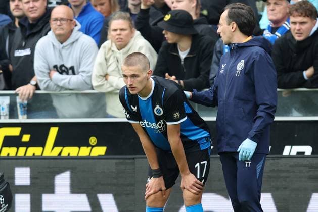 Club s Romeo Vermant and +pictured during a soccer match between Club Brugge and Royal Antwerp FC, Sunday 13 September 2026 in Brugge, on day 6 of the 2026-2027 Jupiler Pro League first division of the Belgian championship. BRUNOxFAHY  x186195406x