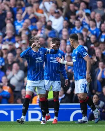Rangers captain Dan Neil celebrates scoring to give Rangers a 1-0 lead. Rangers v Celtic, Premier Sports Cup Quarter-final, football, Ibrox Stadium, Glasgow, UK, Scotland - 13 Sep 2026Glasgow Ibrox Stadium Scotland United Kingdom  Copyright: xStuartxWallace Shutterstockx 17149154p