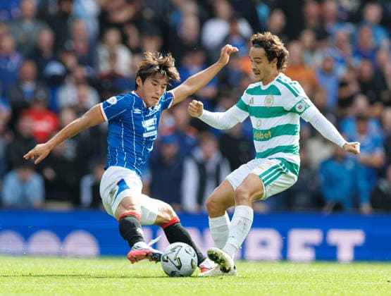 130926 Rangers v Celtic: Minsu Kim of Rangers and Mika Baur of Celtic  Copyright: xWilliexVassx NINTCHDBPICT001108075978