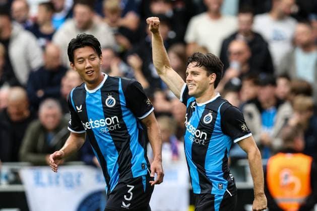 Club s Hugo Vetlesen celebrates after scoring during a soccer match between Club Brugge and Royal Antwerp FC, Sunday 13 September 2026 in Brugge, on day 6 of the 2026-2027 Jupiler Pro League first division of the Belgian championship. BRUNOxFAHY  x186196468x