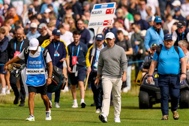 2026 Amgen Irish Open - Fourth Round, Trump International Golf Links, Doonbeg 13 9 2026 Rory McIlroy walks up the seventeenth with Caddie Harry Diamond Rory McIlroy walks up the seventeenth with Harry Diamond 13 9 2026  Copyright: xx BB3_9377