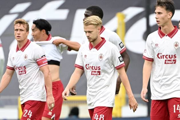 Antwerp s Arthur Vermeeren looks dejected during a soccer match between Club Brugge and Royal Antwerp FC, Sunday 13 September 2026 in Brugge, on day 6 of the 2026-2027 Jupiler Pro League first division of the Belgian championship. MAARTENxSTRAETEMANS  x186197123x